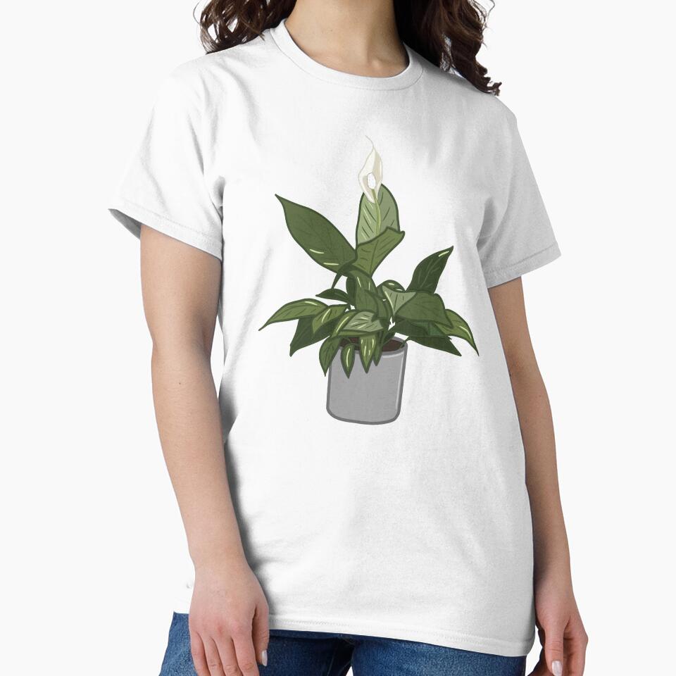 Minimalist Peace Lily Houseplant Sticker – Indoor Plant Illustration by VectorsbyV