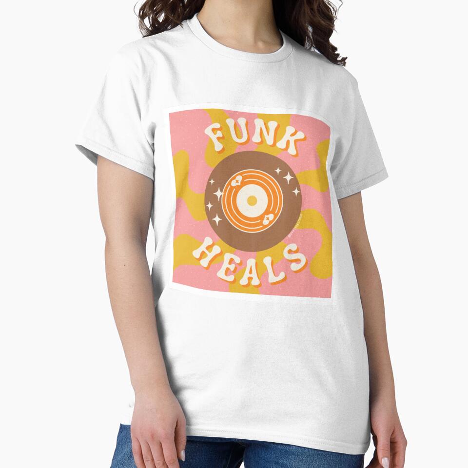 Funky, Psychedelic, Retro Inspired "Funk Heals" Music Lovers Graphic by furtherstudio