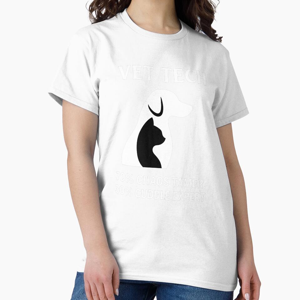 Vet Tech Chaos Tamer and Cuddle Expert Silhouette Art by Trendora Stor