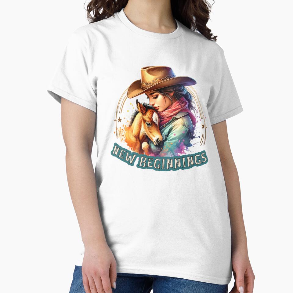 Country Cowgirl Hustle Spirit- New Beginnings - Apparel, Mugs, Stickers & More by artedigital99