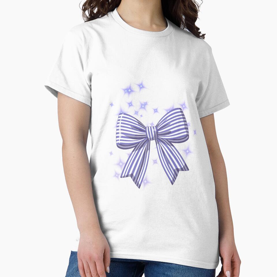 Purple striped ribbon bow (I'm just a girl) by serenebookworm