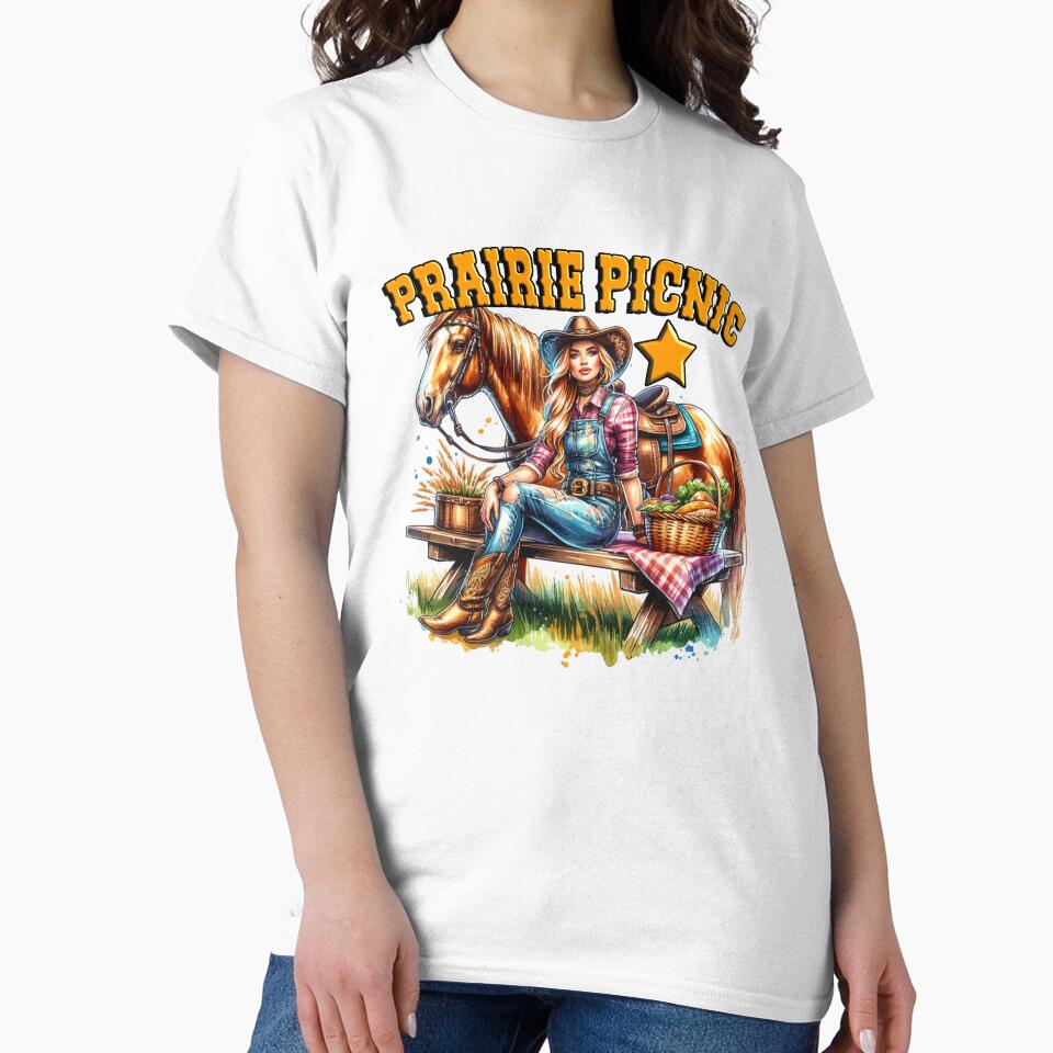 Wild West Cowgirl Vibes- Prairie picnic - Tshirts, Mugs, Stickers & More by artedigital99