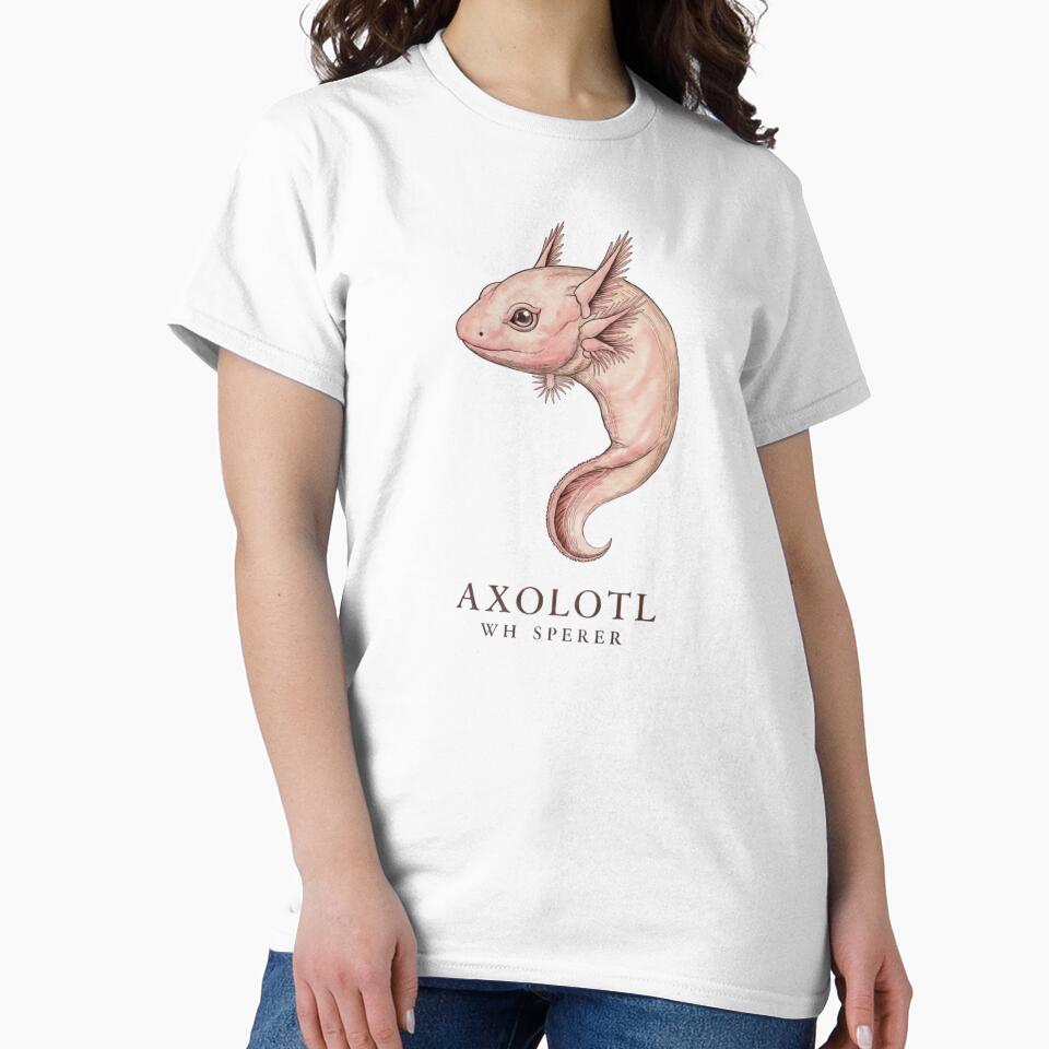 Retro Cute Axolotl Whisperer – Pastel Pink Axolotl Drawing – Funny Amphibian Lover Design by MadeByACJ