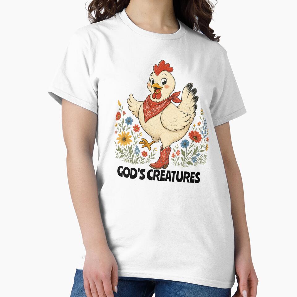 Country Dancing Chicken God's Creatures by Rosie's Wildflower Boutique