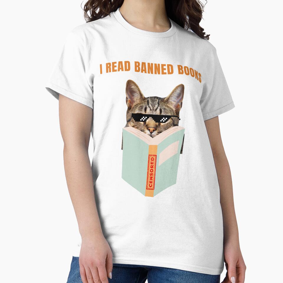 I Read What I Want Funny Cat Reading Banned Book by Ahmed  Feki