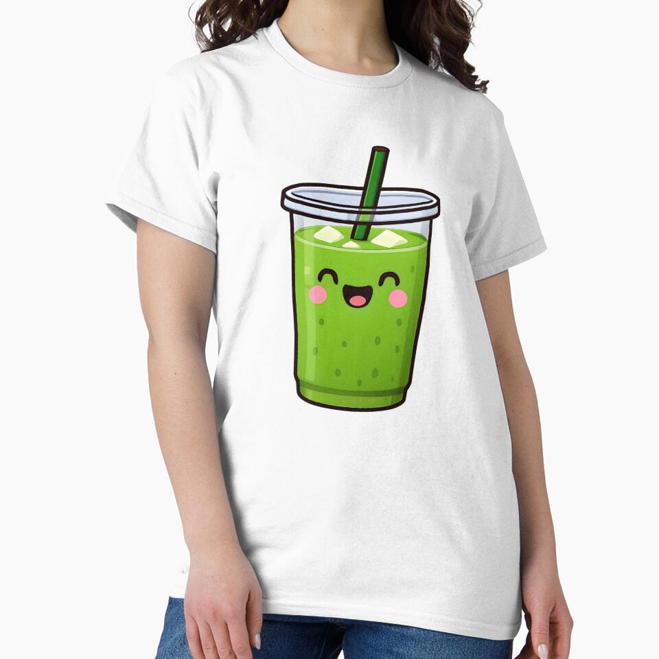 Iced matcha latte illustration by Hallyu Bubble
