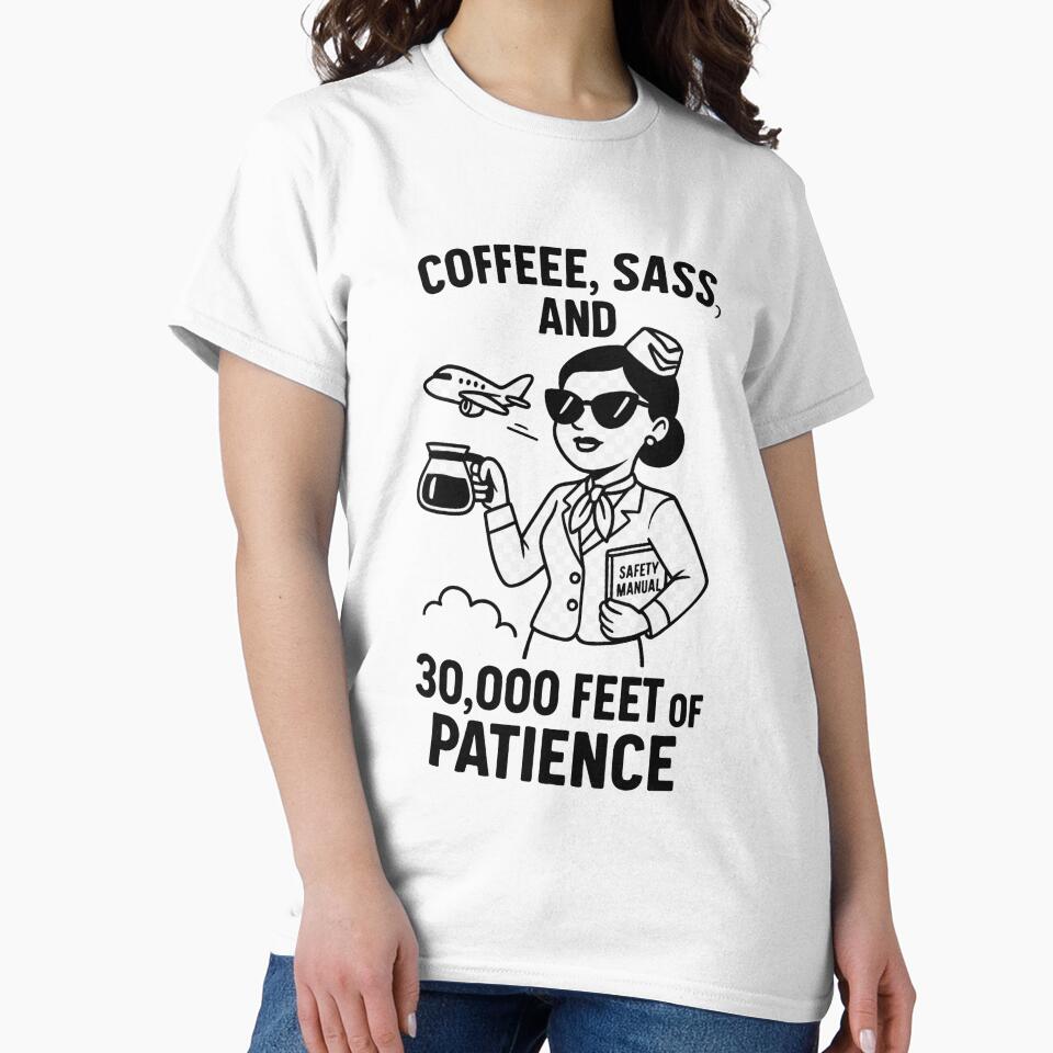 Coffee, Sass, and 30,000 Feet of Patience – Funny Flight Attendant by DingDong.POD
