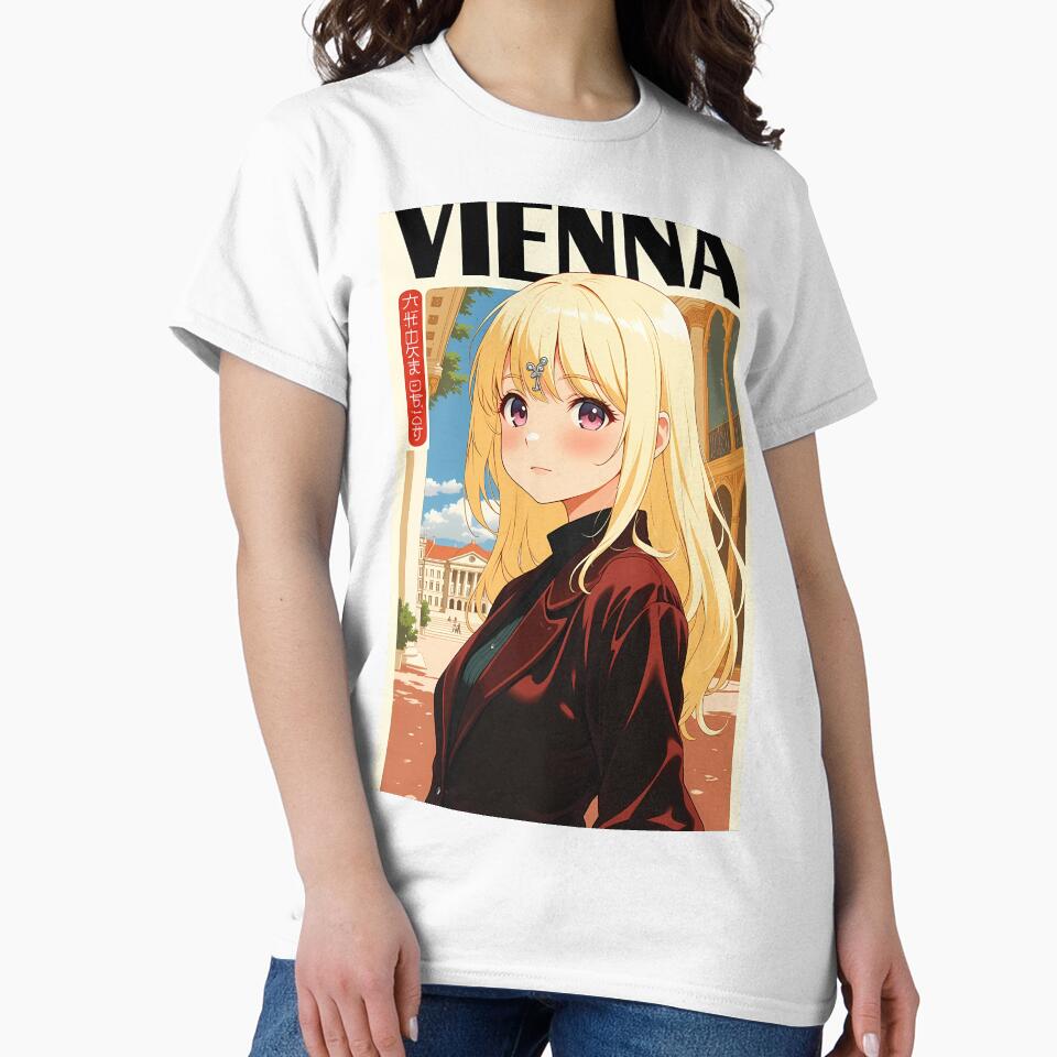 VIENNA Austria - 90s Retro Anime Travel Poster - Classical Dark Academia by ShadowsInk
