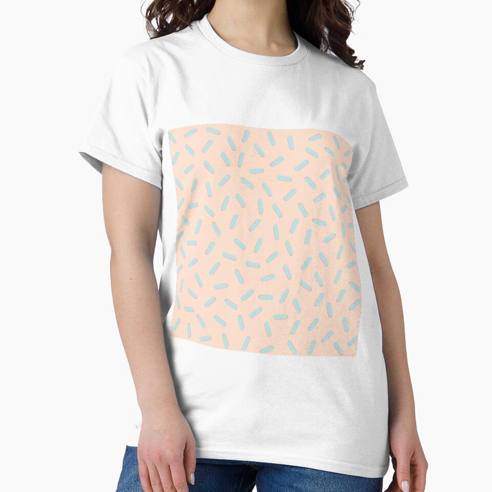 Memphis Bacteria Pattern Pastel Colors Peach Baby Blue by 5mmpaper