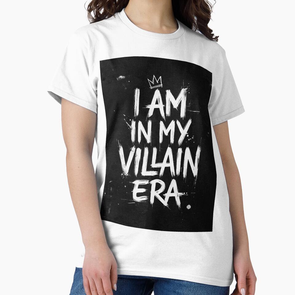 "I Am In My Villain Era Distressed Typography Crown Grunge Black Aesthetic" by Arobinoz