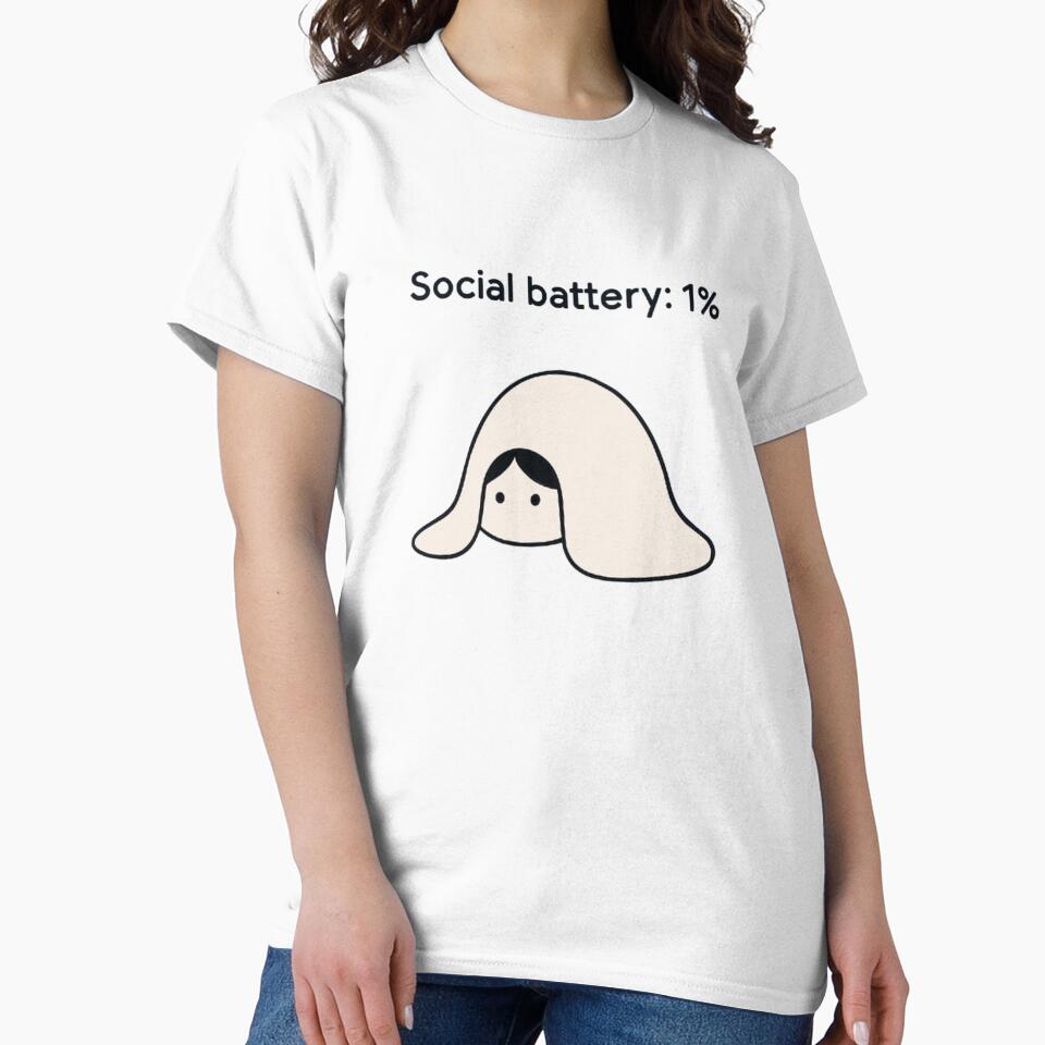 Social Battery 1 Percent Introvert Humor by Amelia Design