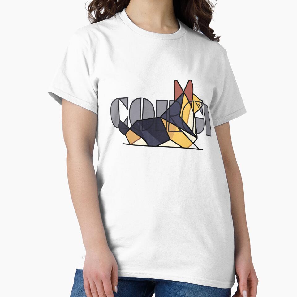 geometric corgi, corgi, geometric, cool, unique by aniMo Japan