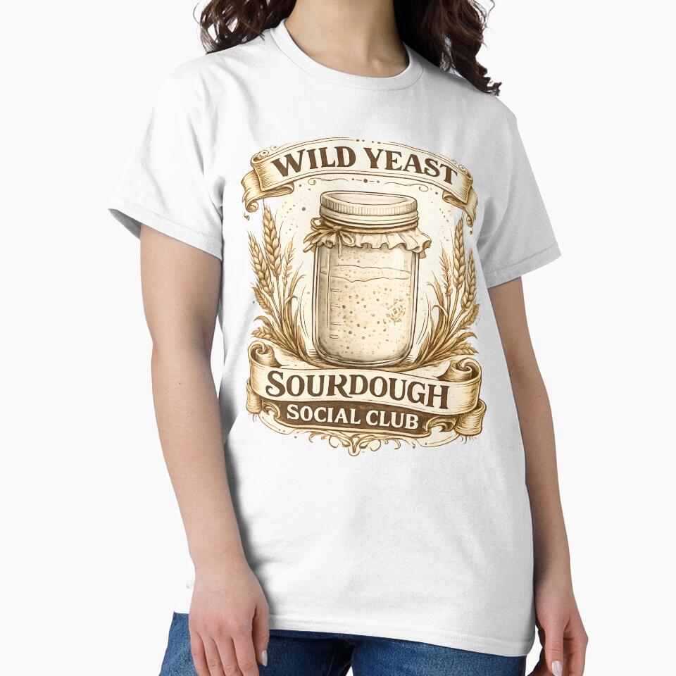 Wild Yeast Sourdough Social Club - Vintage Baker Heritage Badge Funny Sourdough Bread Graphic by DraftWorksTee