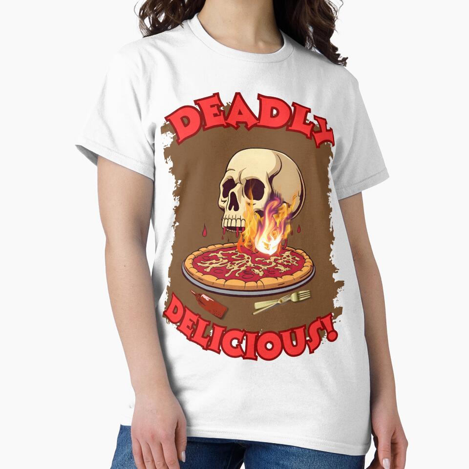 Deadly Delicious Pizza Skull | Funny Horror Foodie Gift by CREEPY CRAZE