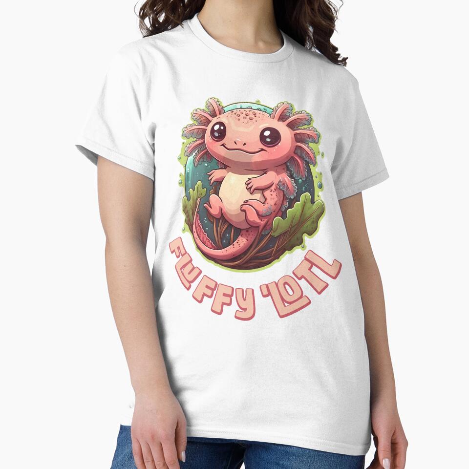 Fluffy a lotl. Pink Axolotl, funny illustration. by Grygiel23