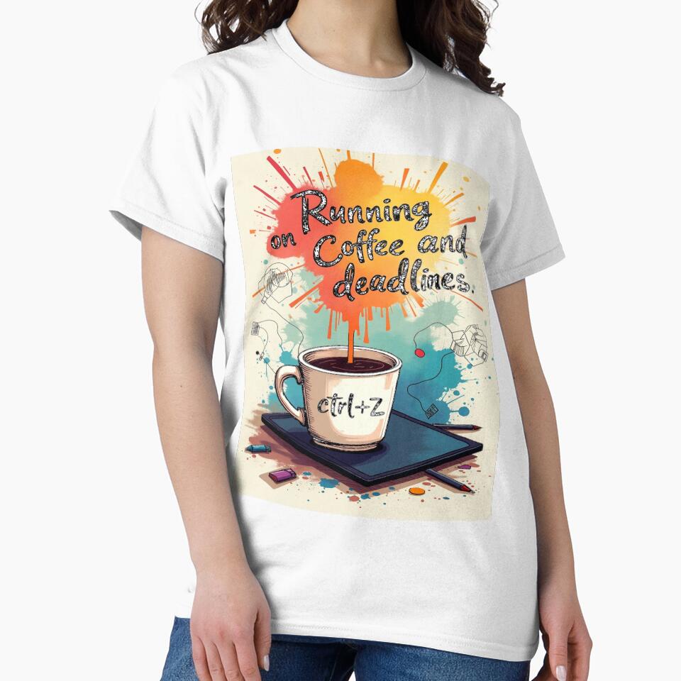 Running on Coffee and Deadlines – Funny Work & Productivity Quote by Mythic Tide