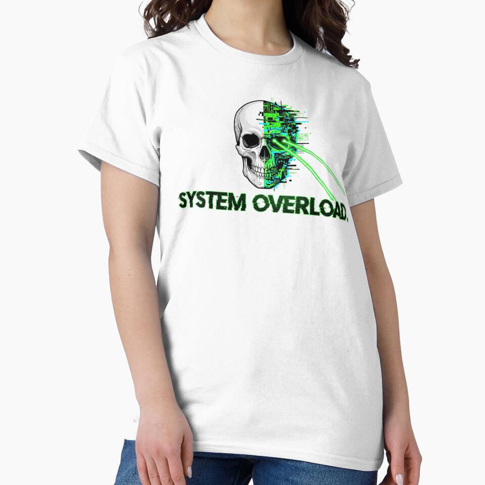Techno T-Shirt - 'System Overload' - Glitch Skull Rave Art by INWESTOR88