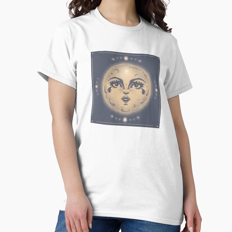Vintage whimsigoth moon by mother.mother.ink