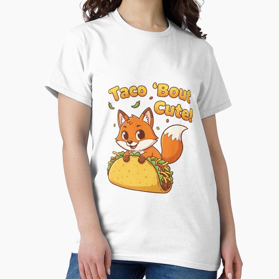 Cute Fox Taco Pun – Funny Kawaii Food Lover Design by Popettte