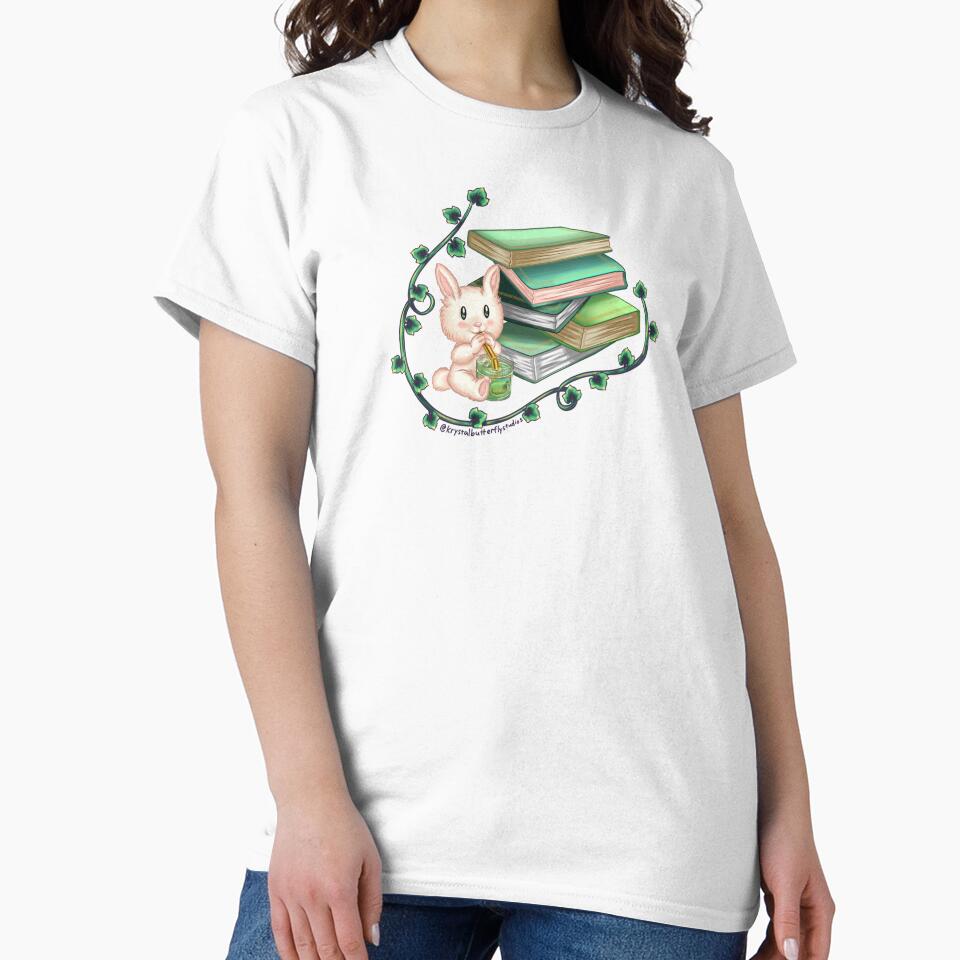 Matcha Bunny and Books by KrystalBStudios
