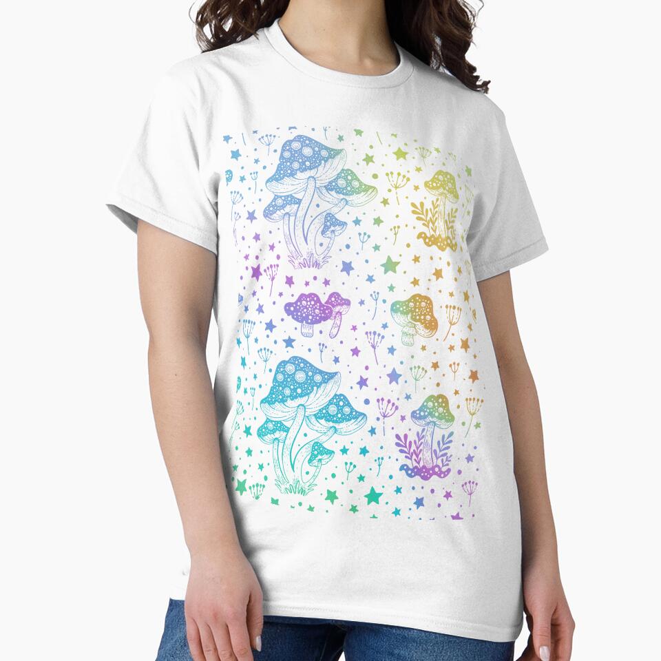 Mushroom Moon Pattern in Rainbow by Arcane Orchid