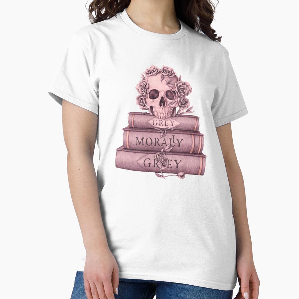 Morally Grey Dark Romance Books Funny Gifts for Dark Romance Readers Skull Cool With Roses by MatthewViews