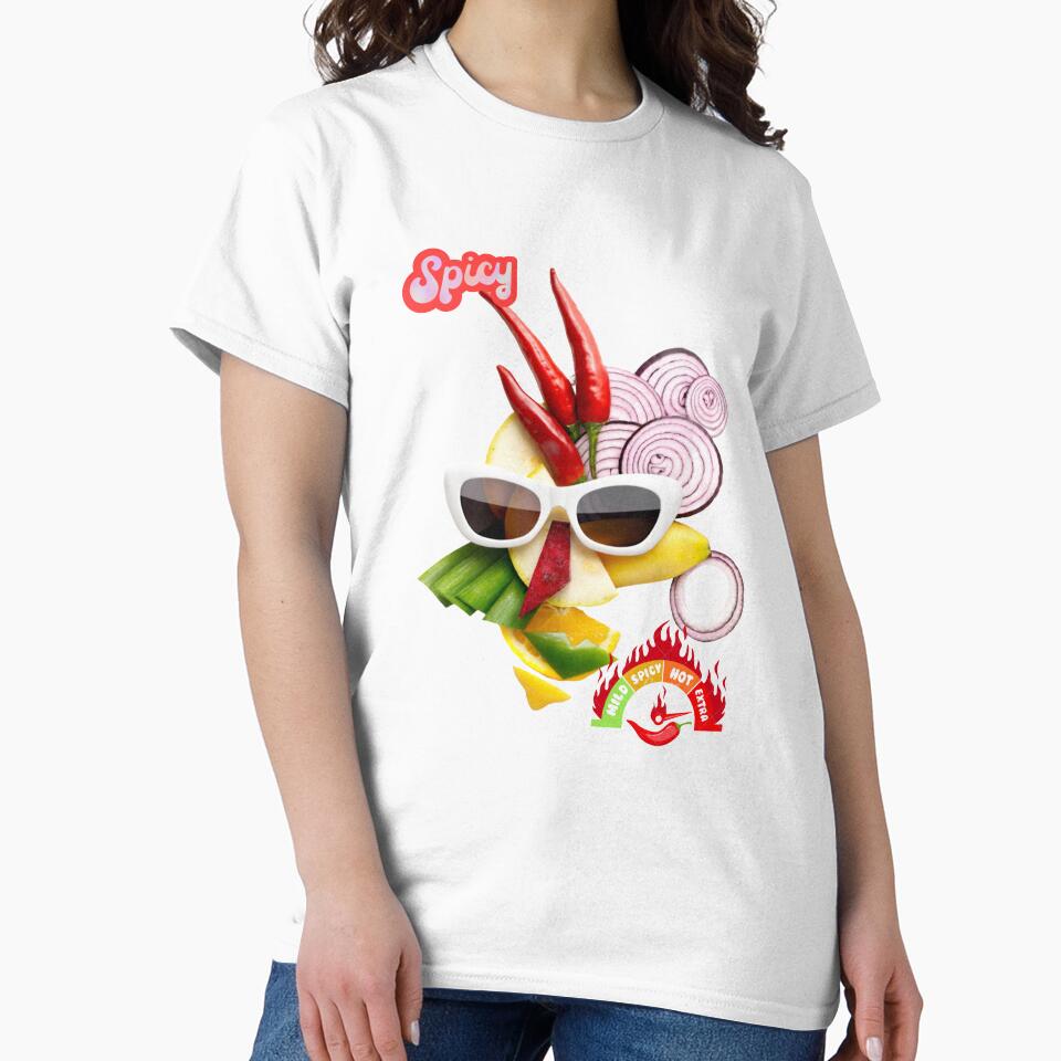 Spicy Cool Foodie Character | Funny Chili Pepper Design by Ramya designs