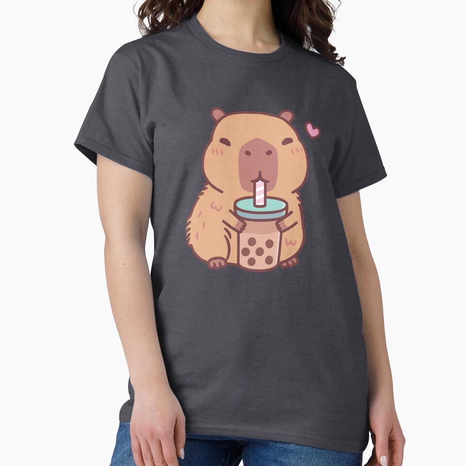 Cute Capybara Loves Drinking Bubble Tea by rustydoodle