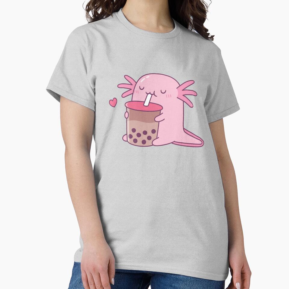 Chubby Axolotl Enjoys Bubble Tea by rustydoodle