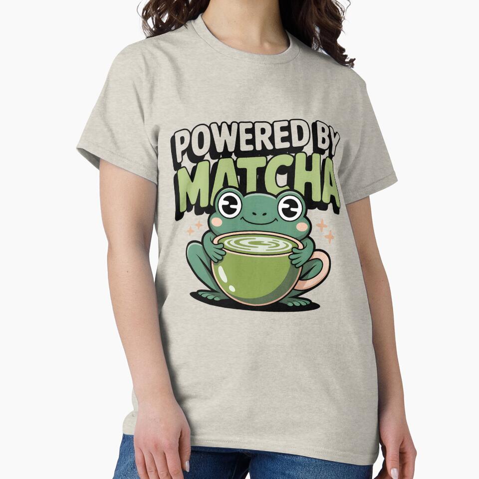 Powered By Matcha Cute Frog Matcha Lover Shirt by Raw Tigers