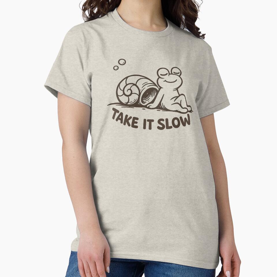 Take It Slow Snail – Cute Minimalist Aesthetic Relaxing Animal Design by JonelCrafts