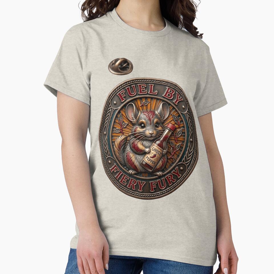 Fuel by Fiery Fury Mouse with Hot Sauce – Spicy Humor Animal Badge Design by MartBook