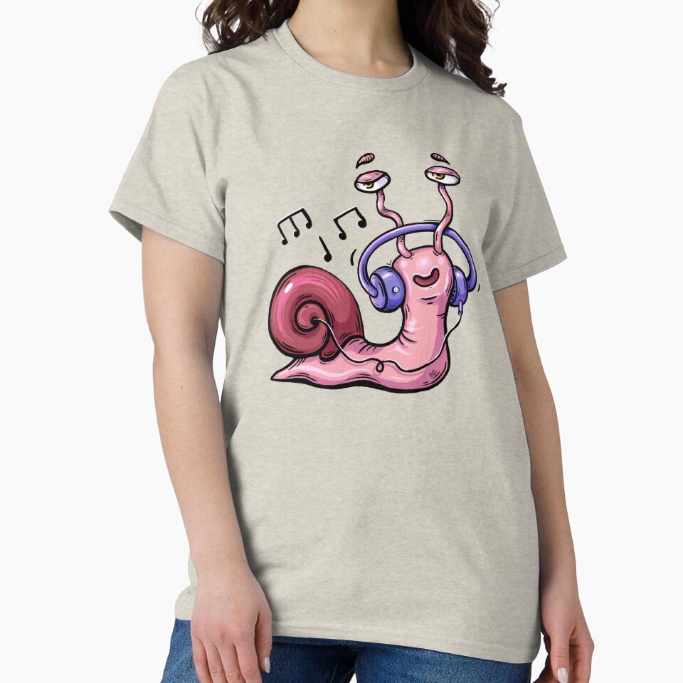 Snail Listening To Music by Hoda Hefzy
