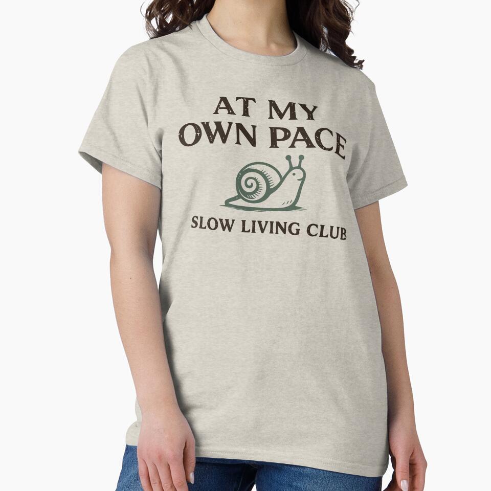 Slow Living Club Snail - Cute Earth Tones Vintage Aesthetic by MavtM