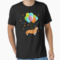 Balloon Fly And Corgi T-shirt by vilily