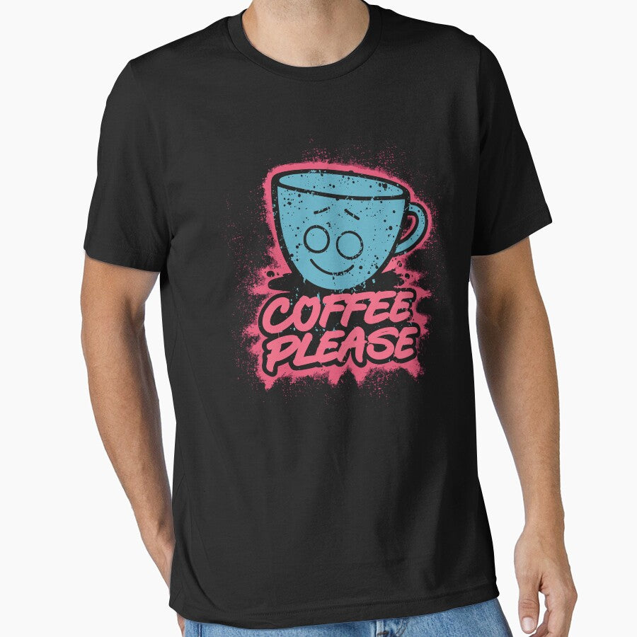 Funny Coffee Please Cartoon Graphic by Quirky Shirts