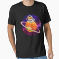 CORGI ON BUGER SPACE T-SHIRT by vilily