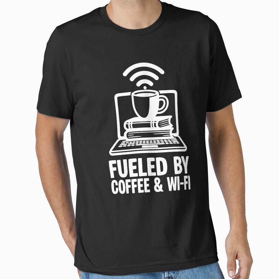 Fueled by Coffee and Wi-Fi - Funny Remote Work & Student Life Design by OuSfian1