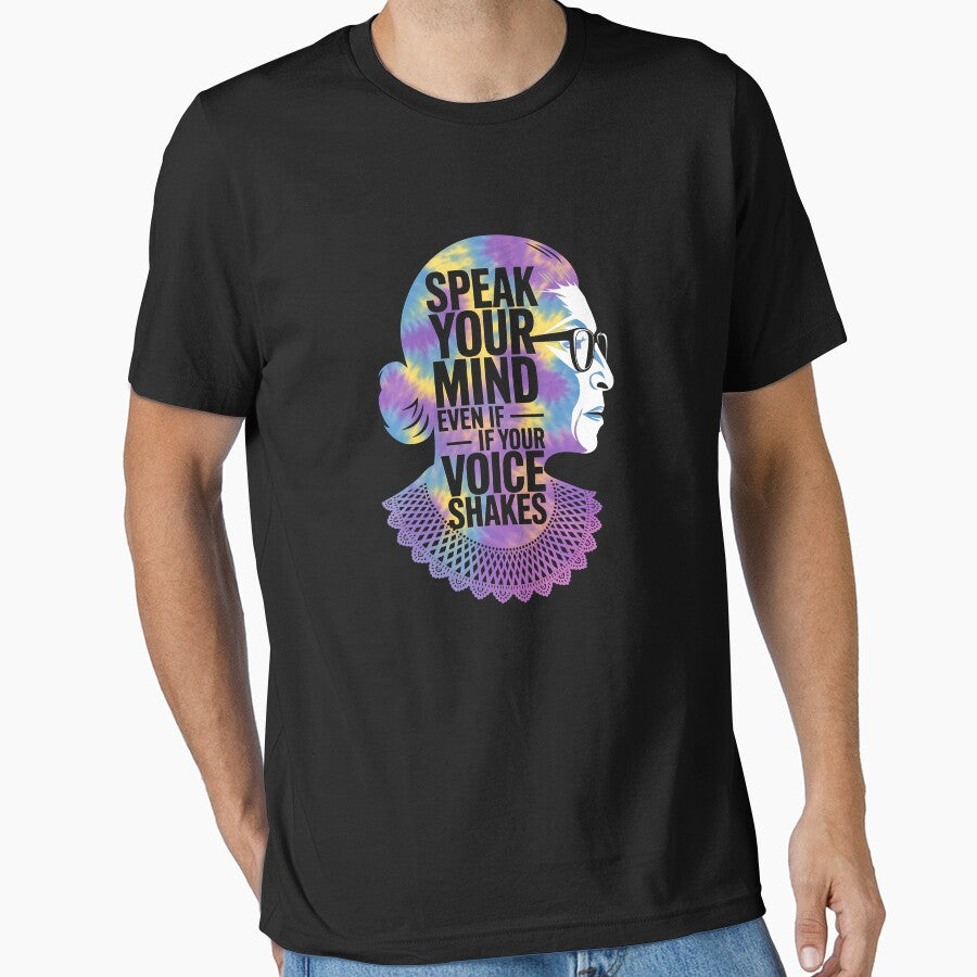 Womens RBG Speak Your Mind Even If Your Voice Shakes Tie Dye by katherintration