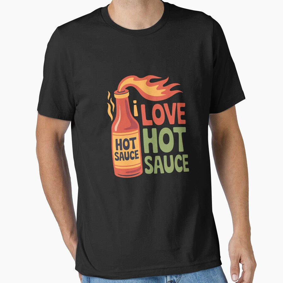 I Love Hot Sauce Flying Bottle Spicy Food by skanderio