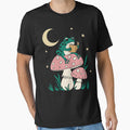 Frog reading on a mushroom under the moon by Faissal Thomass