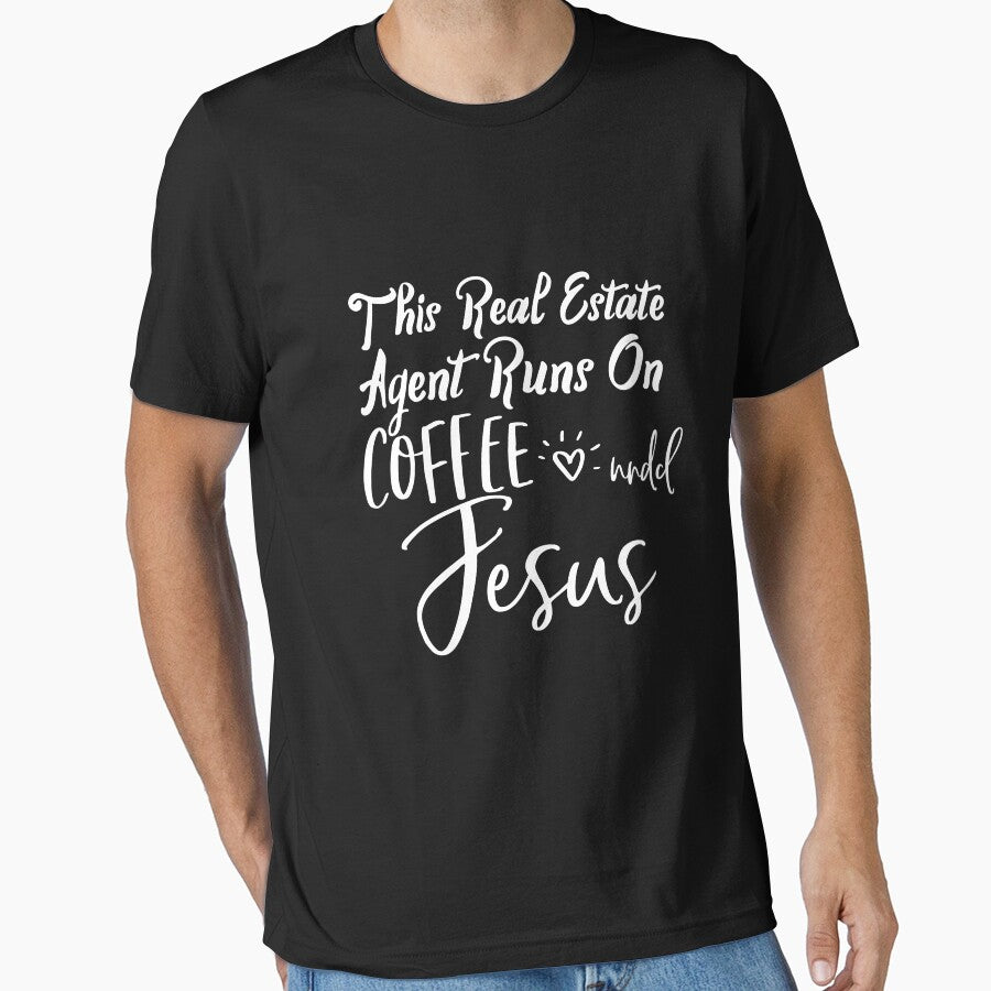 This Girl Sells Real estate is my hustle funny realtor agent gift For Girls This Real Estate Agent Runs On Coffee And Jesus by Akmloza
