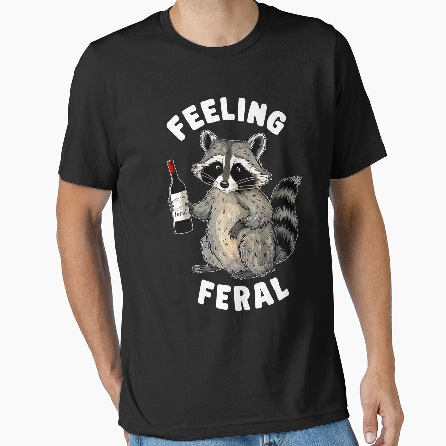 Racoons Feeling Feral Funny Retro Drinking Wines by spirorinin