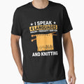 I Speak 4 Languages Funny Knitting Crafty knitter by DexertimaArt