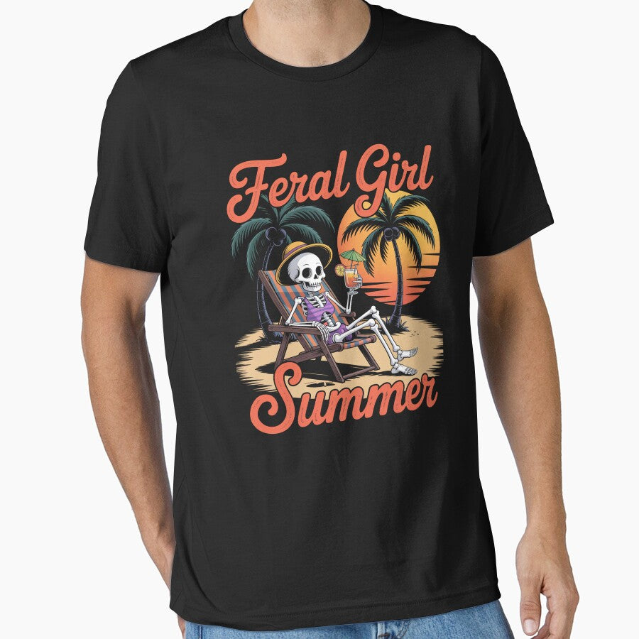 Feral Girl Summer Skeleton Hawaii Beach Vacation by NewIdeasSArt