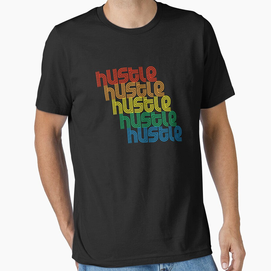 Hustle Repeat Rainbow 1970s Disco Funk Vintage Do Retro Neon Light Funky by KNUXX Shop