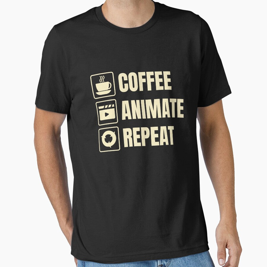 Coffee, Animate, Repeat (For Dark Background) by thecatcouch