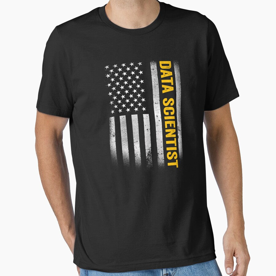 Data scientist Dad American Flag, Vintage USA Data scientist American Flag, Data scientist Dad Mens Womens Girls Christmas Fathers Day Gift by xlnv
