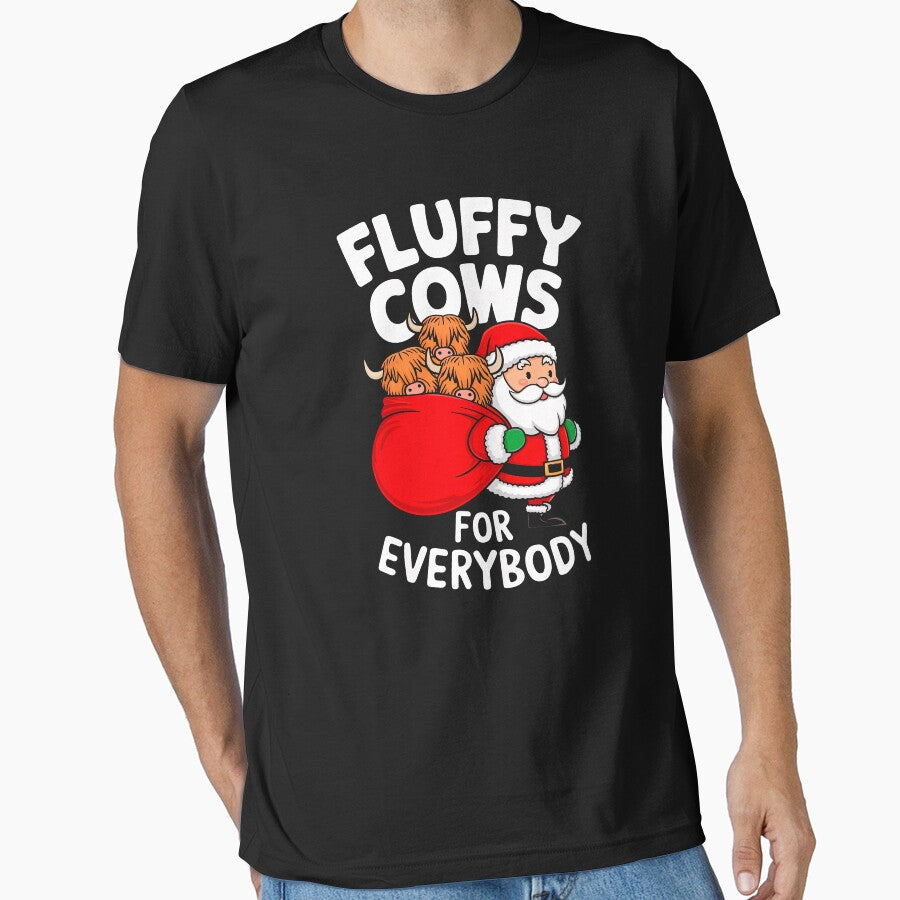 Fluffy Highland Cow For Everybody Christmas Santa by rafaeltto