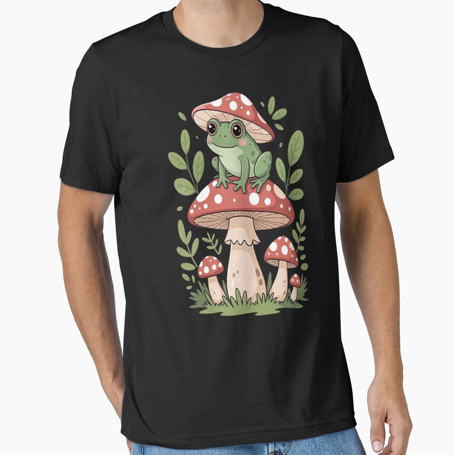 Cute Frog on Mushroom by StuffNestie